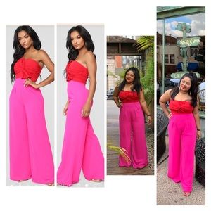 Red/pink combo Jumpsuit.